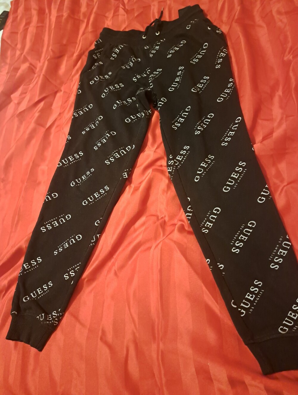 GUESS Black All-Over Logo Joggers